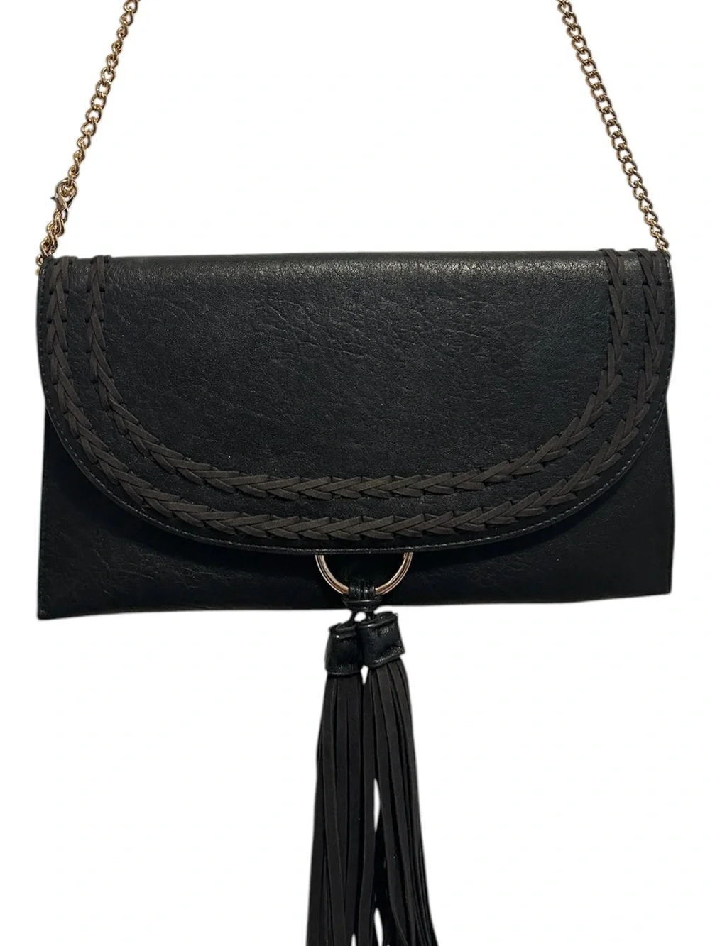 NWOT Lulus A Stitch In Time Vegan Envelope Bag With Chain